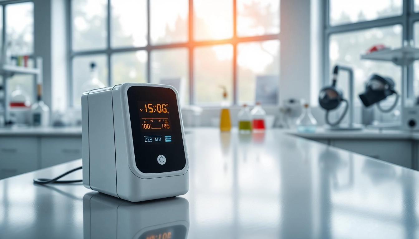 Showcasing a Nitric Oxide detector in a modern laboratory with advanced technology.