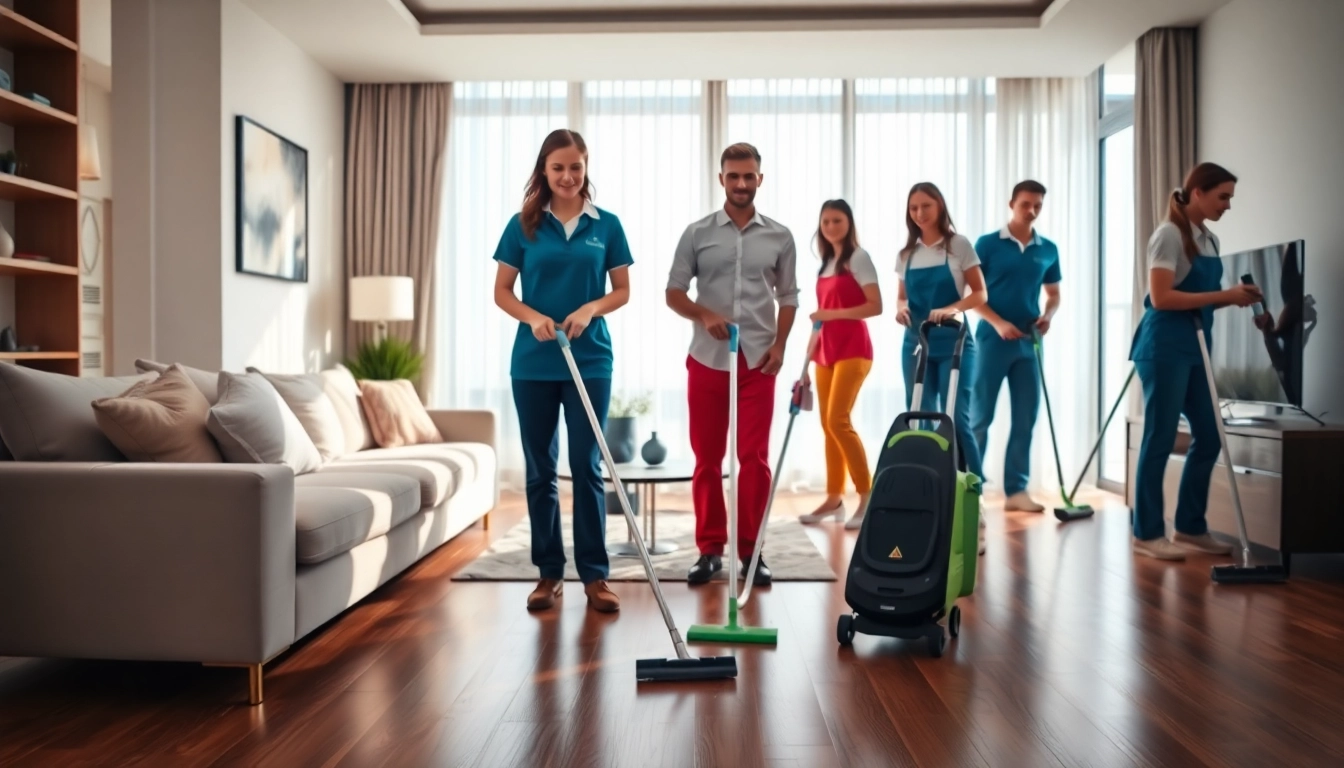 Expert bond cleaning Brisbane team effectively transforming a modern apartment space.