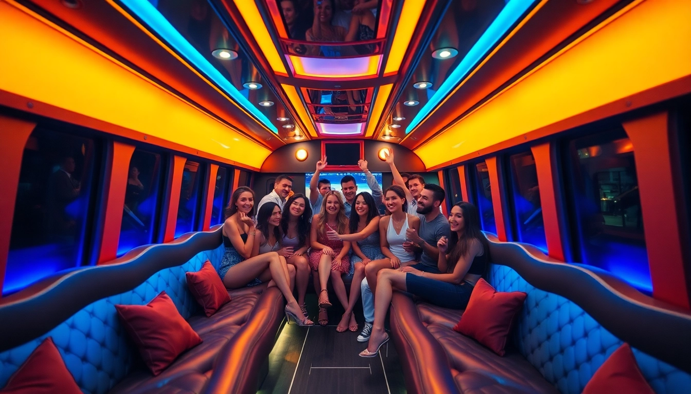 Experience the elegance of an atlanta party bus with luxurious seating and ambient lighting for memorable celebrations.