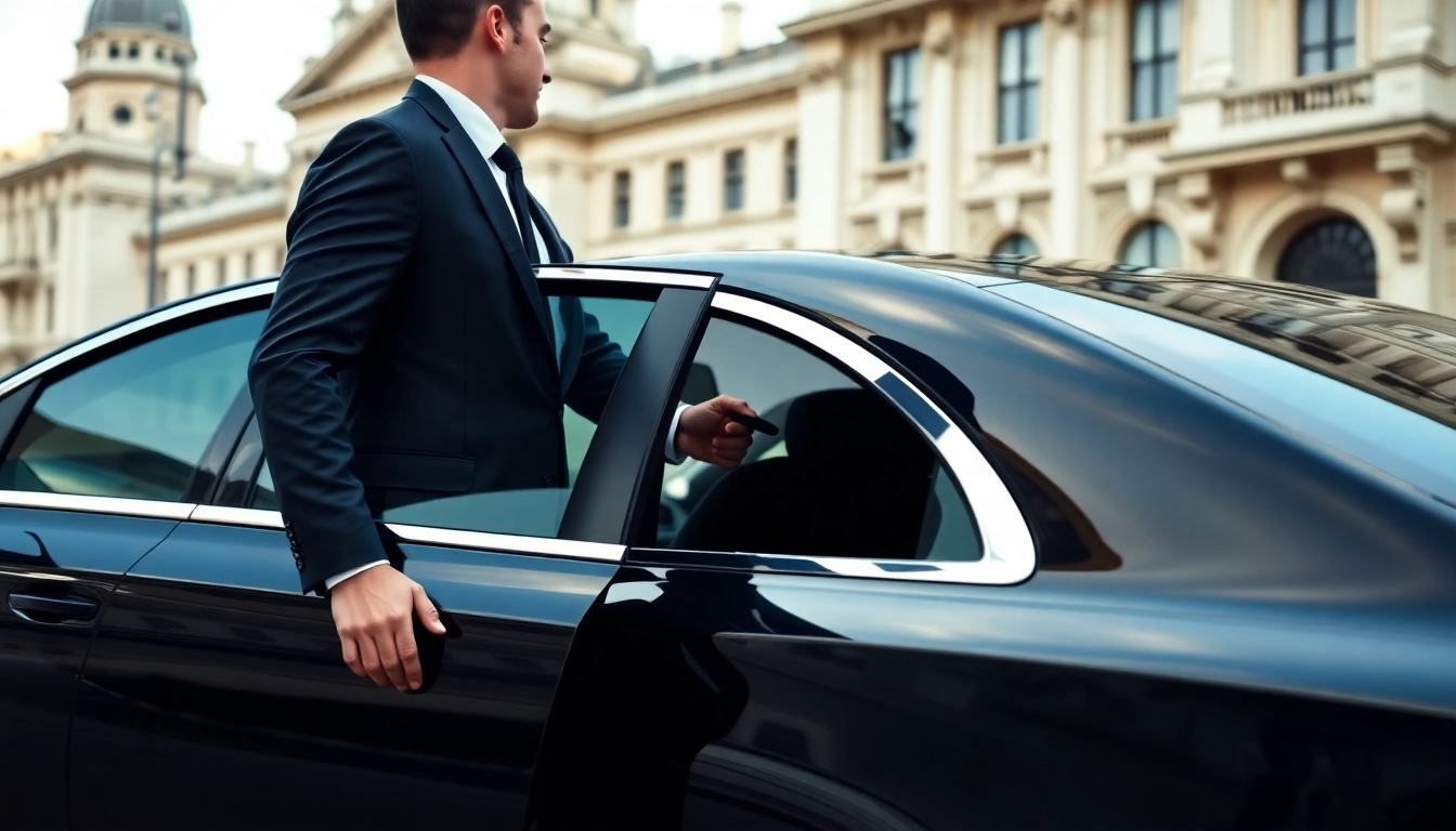 Experience a professional luxury chauffeur service London with a sleek black car and elegant driver.