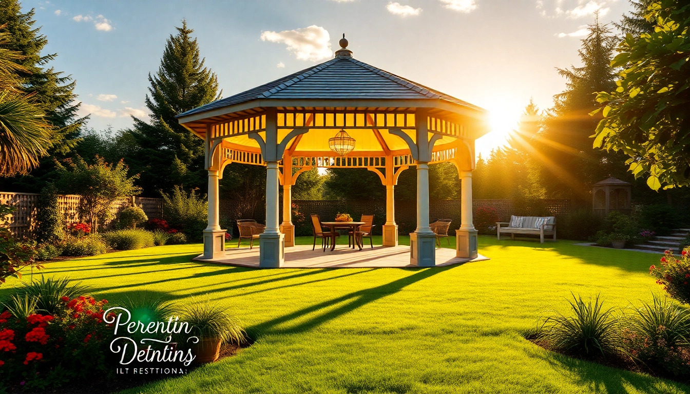 Enjoying a beautiful gazebo in Ireland, perfect for outdoor gatherings and events with stunning decor and ambiance.