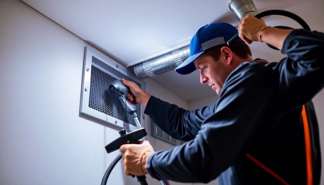 Expert dryer vent cleaning service in Salt Lake City, Utah, showcasing a technician with equipment.