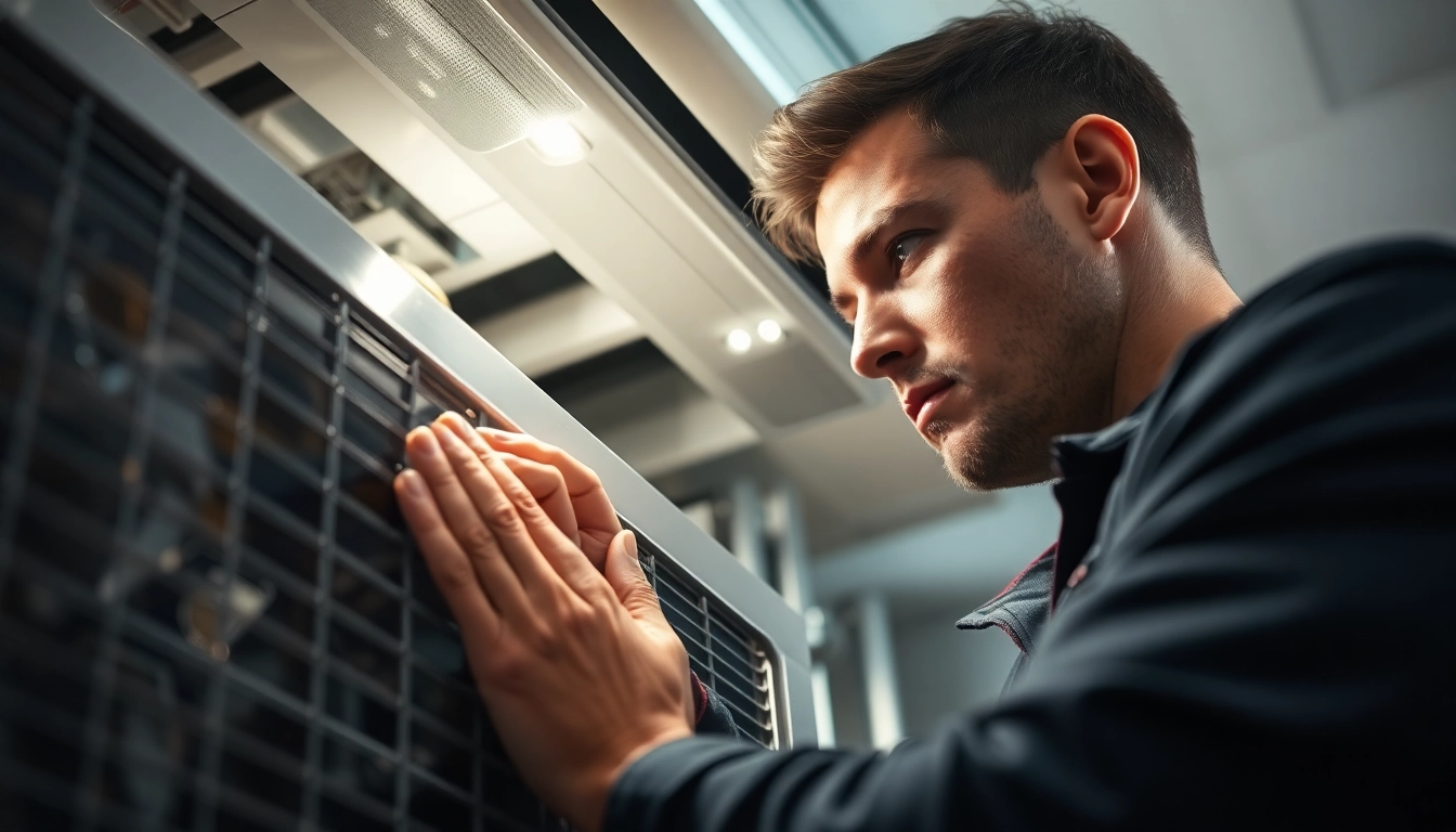 Diagnosing why my air con is not working with a technician inspecting the unit.