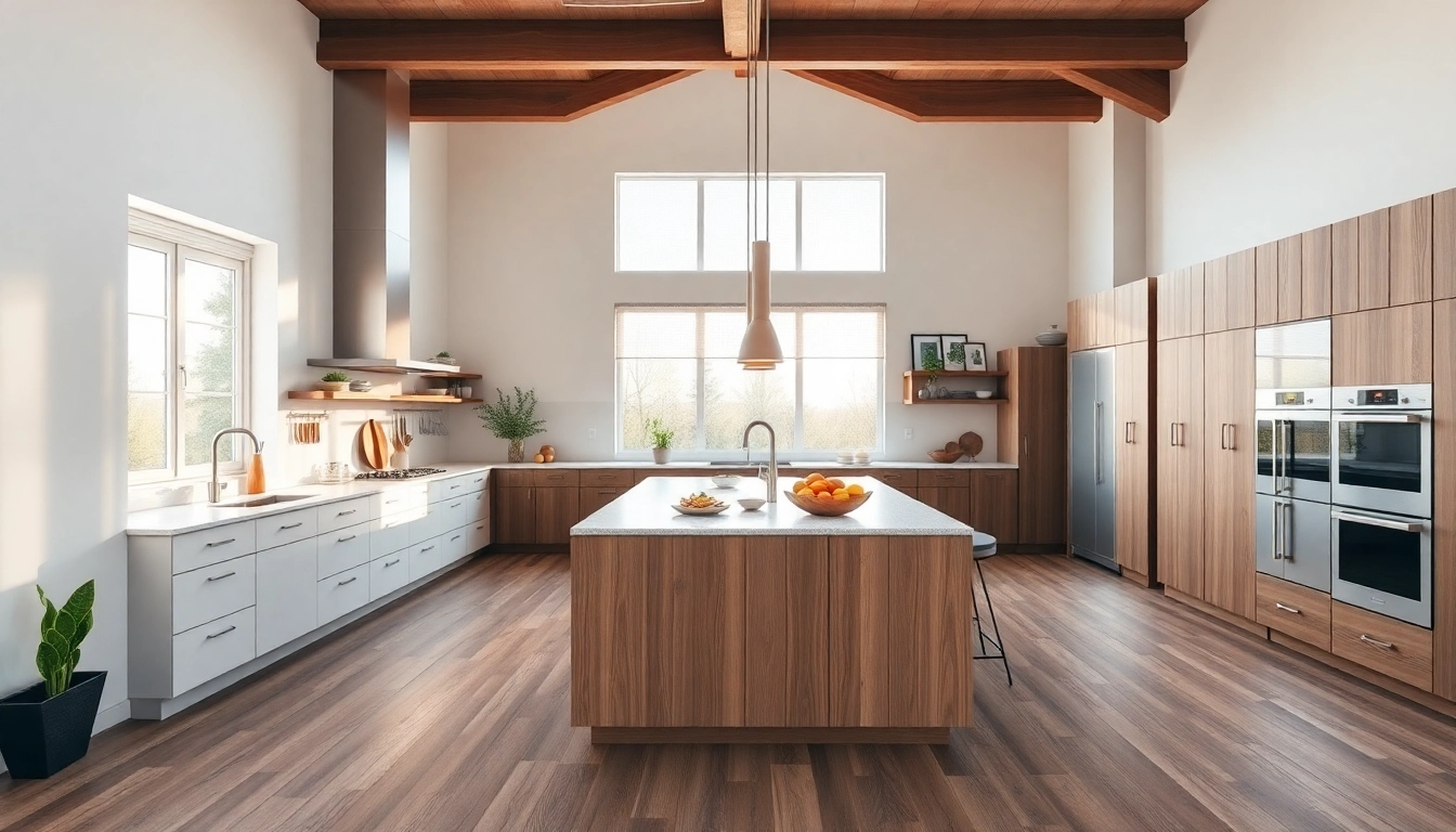 Beautiful kitchen remodel showcasing a modern design with ample natural light and inviting colors.