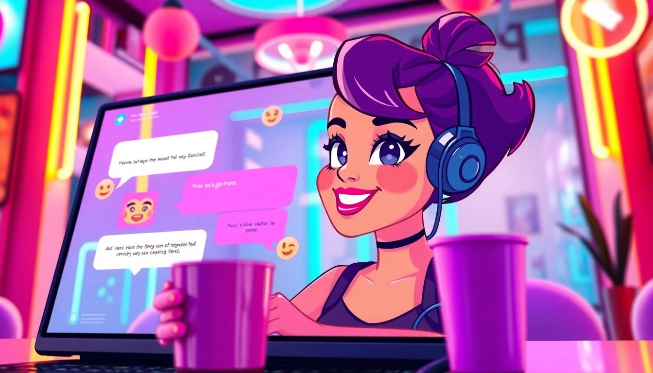Engaging virtual chat interface showcasing the concept of crush.on ai with an animated character.