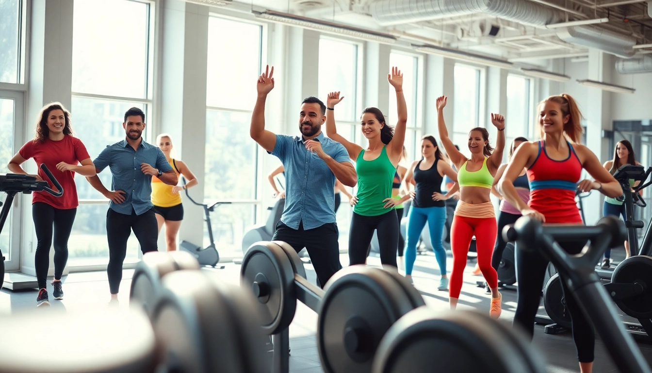 Engaged fitness enthusiasts at the best gym in Jersey City during a dynamic group workout session.