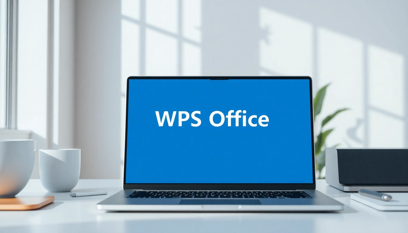 Download WPS Office下载 on a laptop showcasing its user-friendly interface and productivity tools.