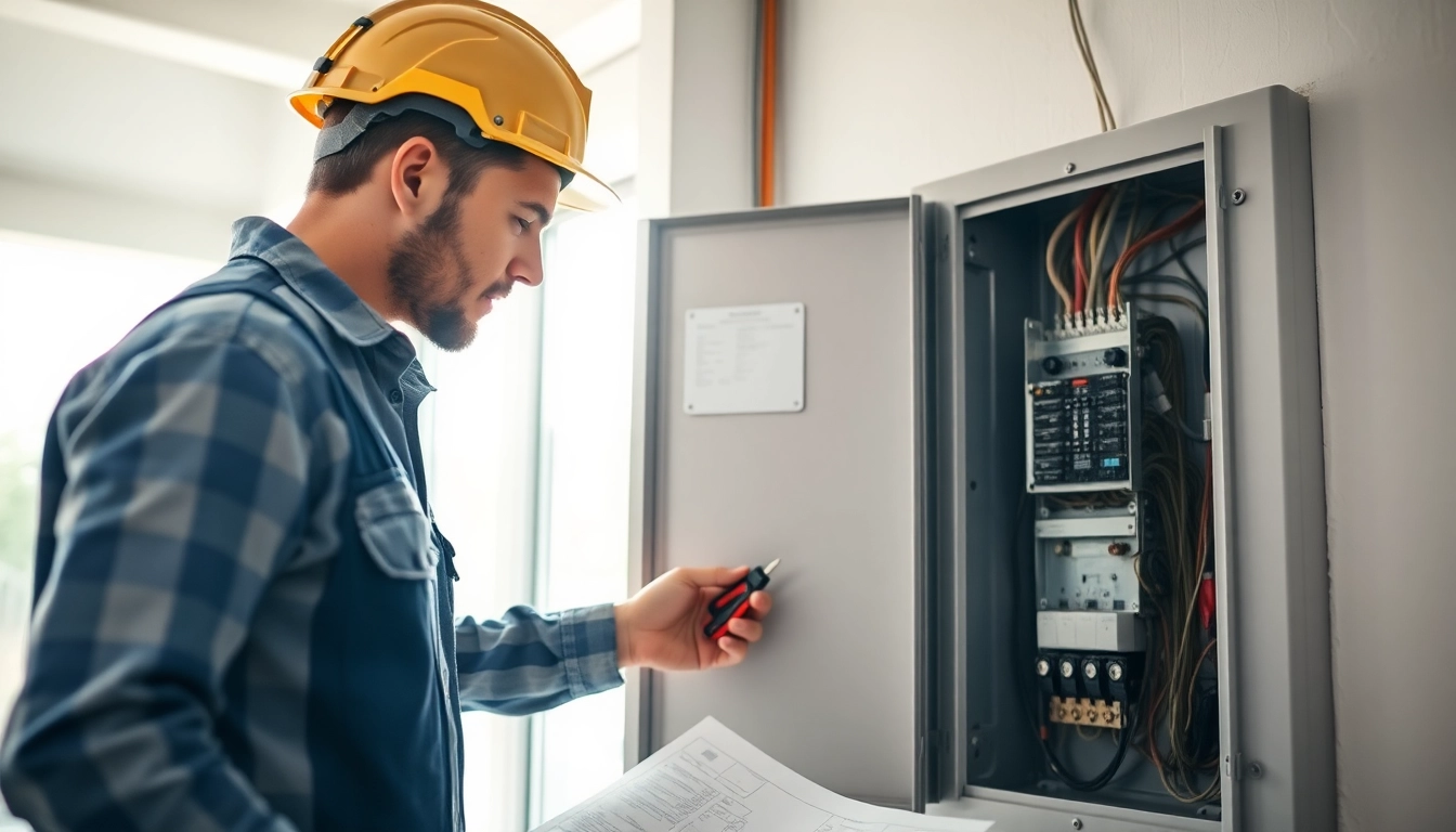Assessing an Electrical Panel Upgrade with a professional electrician in a bright home.