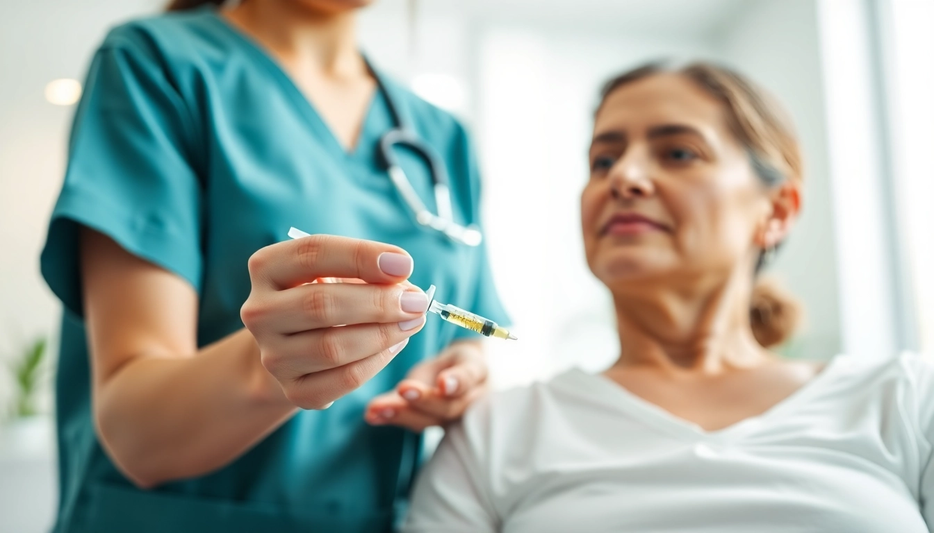 Administering Injectable Weight Loss medication in a clinical setting to promote health and wellness.