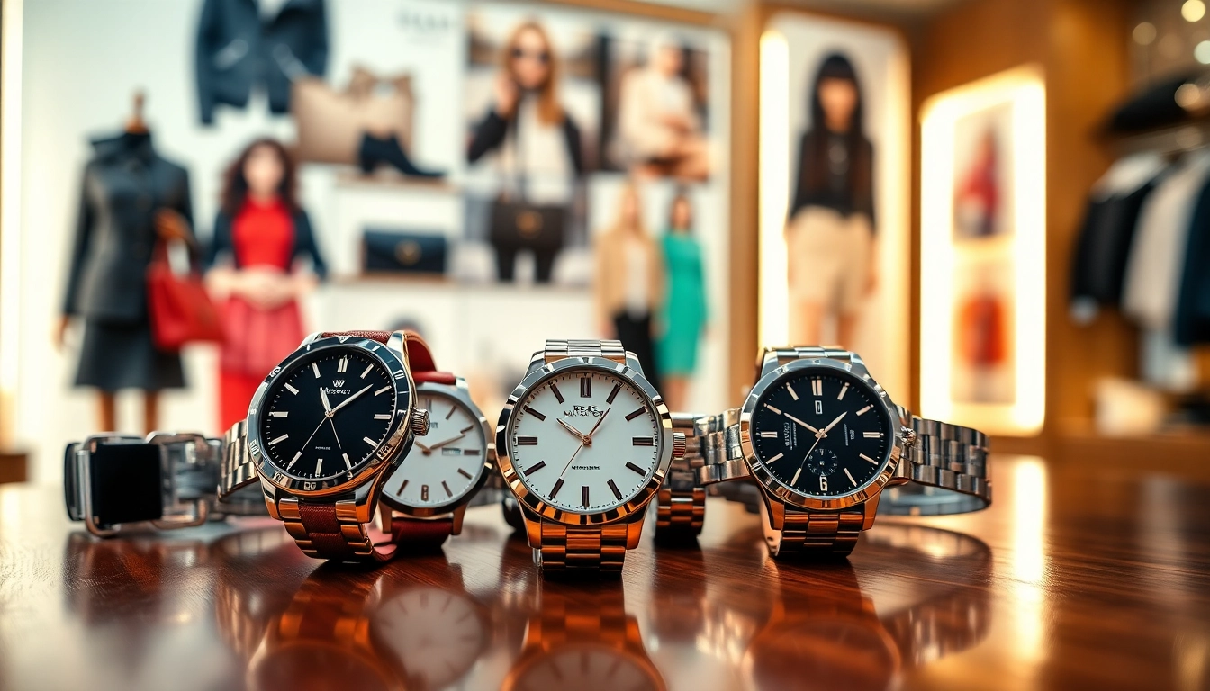 Damen Armbanduhren in stilvollem Display, das elegante Designs und hochwertige Materialien zeigt.
