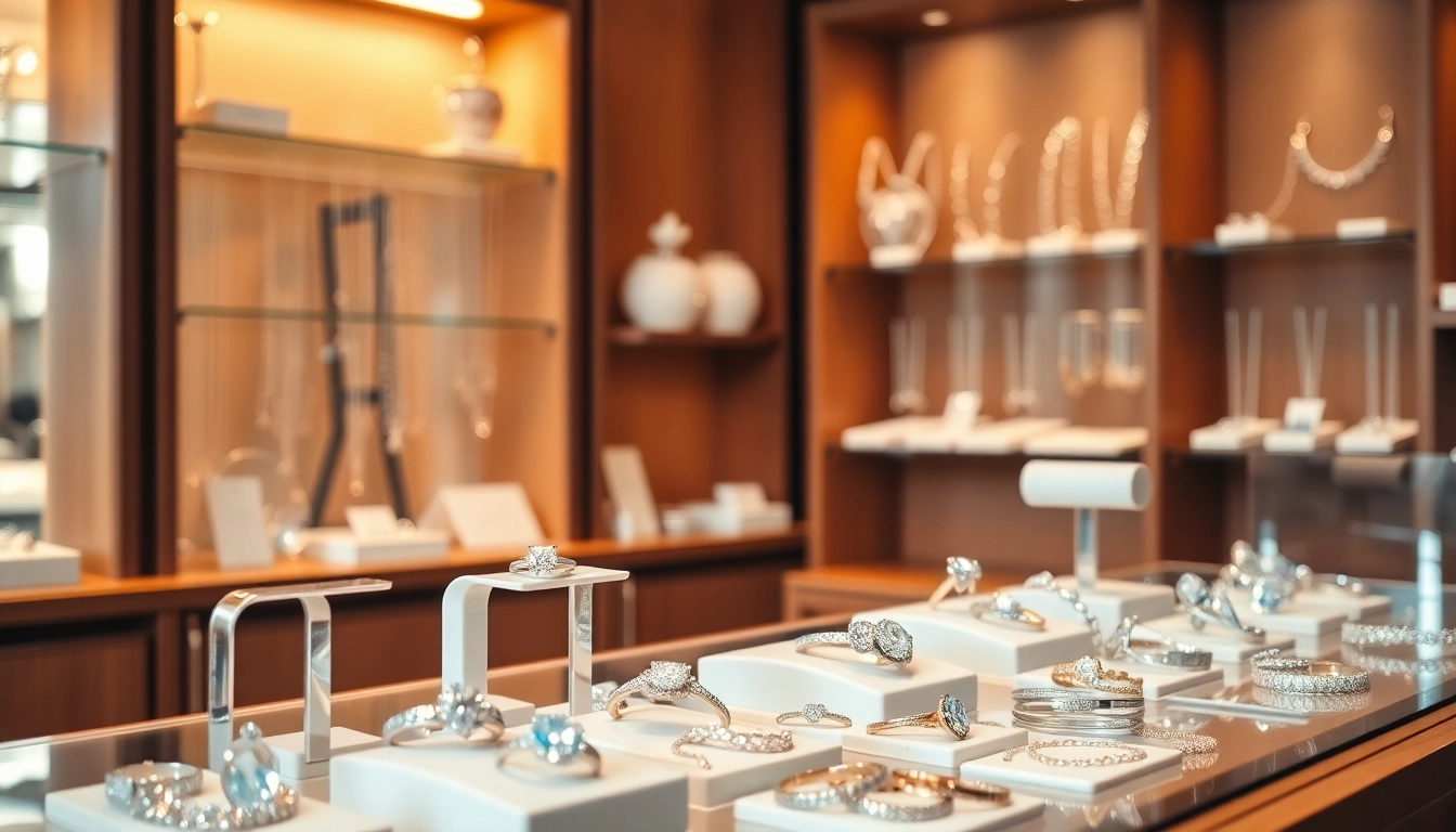 Browse exquisite fine jewelry offerings at jewelry stores near me with a vibrant display.