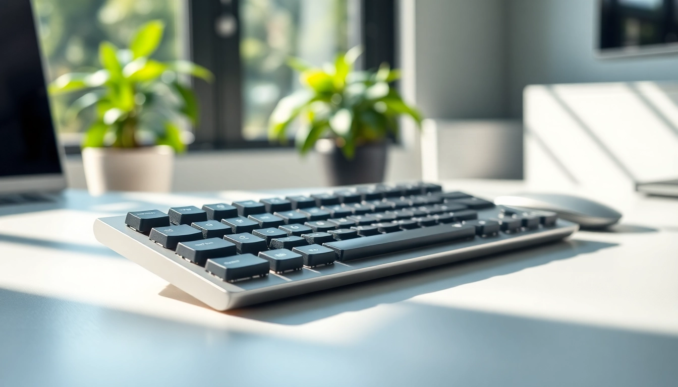 Enhanced functionality of a modern Keyboard with sleek design on a minimalist workspace