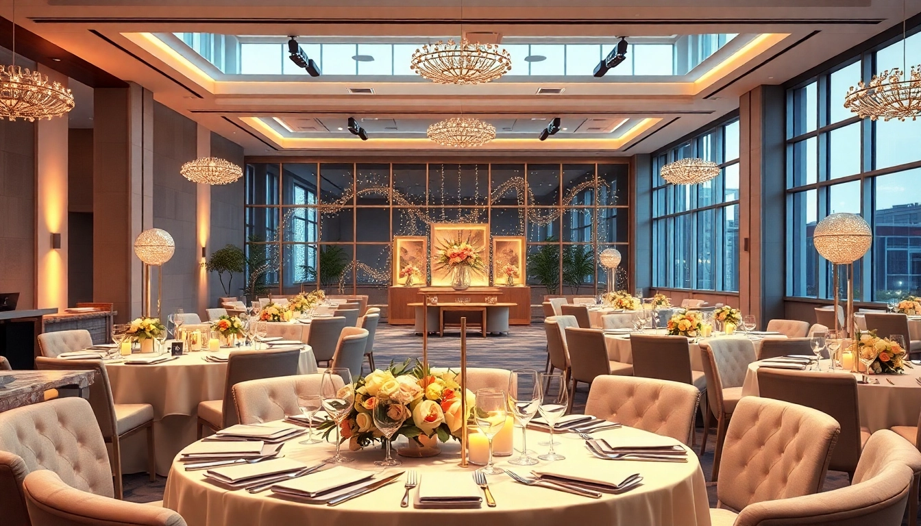 Gorgeous event space featuring elegant decor and inviting atmosphere for gatherings.