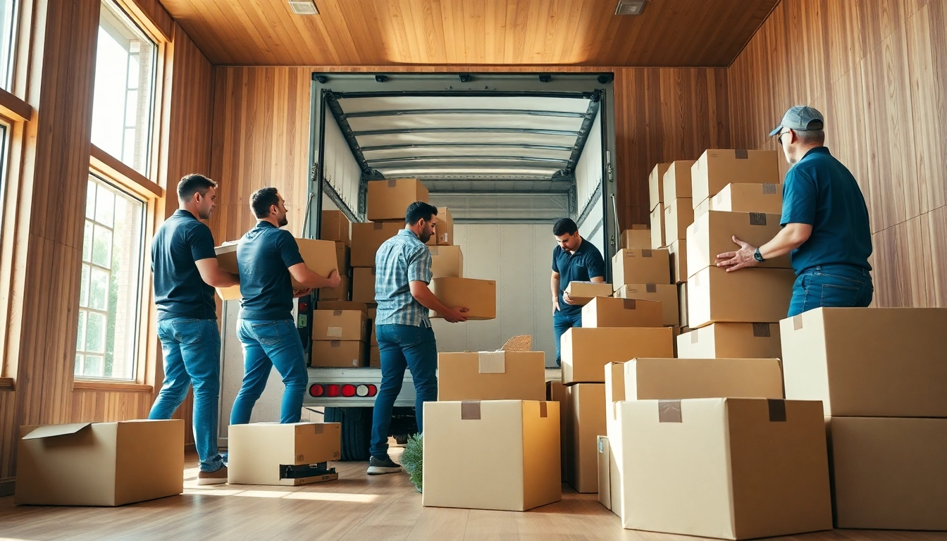 Efficient team of movers showcasing expertise as the Toronto best moving company, packing a truck with care.