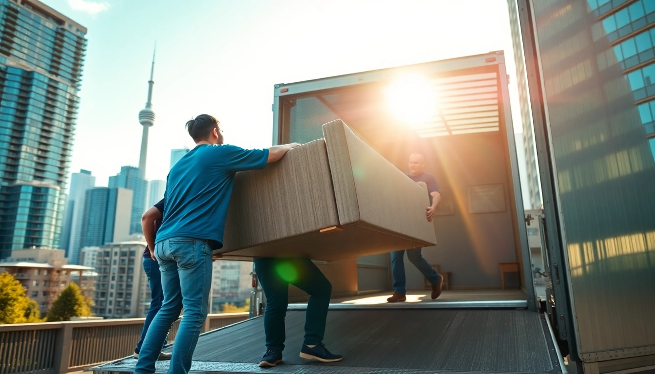 Movers loading furniture in Toronto, showcasing the reliability of moving companies in Toronto Ontario.