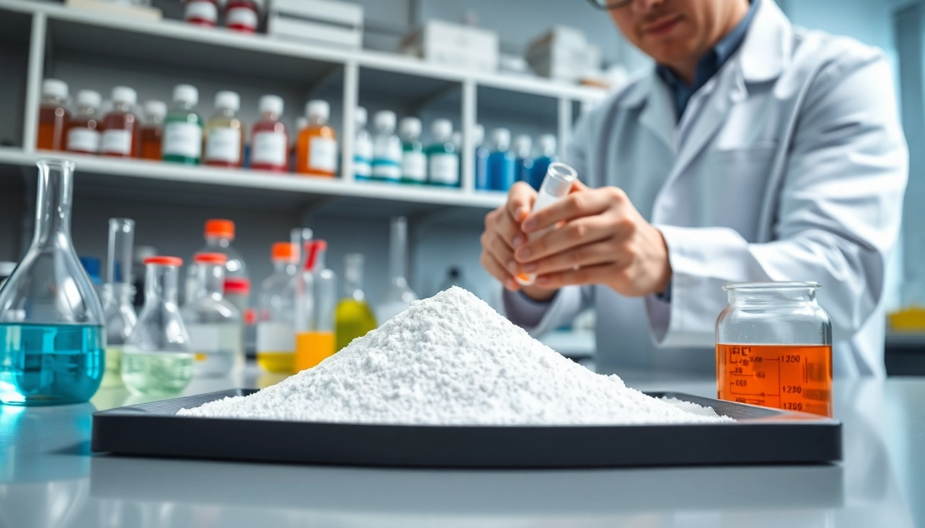 Utilizing Sodium Carboxymethyl Cellulose in a professional laboratory setting with scientific instruments.
